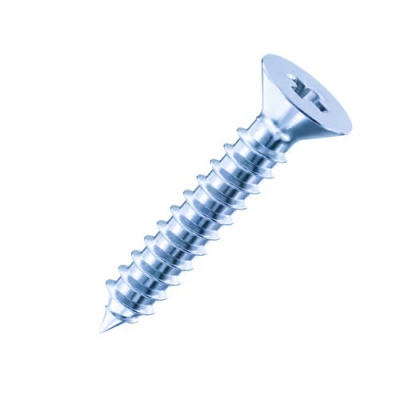 No14x1 Pozi Countersunk Ab Point Self Tapping Screw DIN 7982CZ Zinc Plated Pack 250