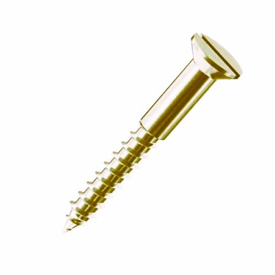 No3x1/2 Slotted Countersunk Woodscrew Brass Pack 200