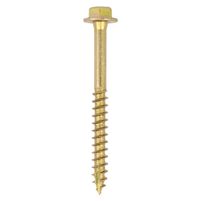 8.0x120 Advanced Flanged Coachscrew DIN 571 Zinc & Yellow Plated Pack 4