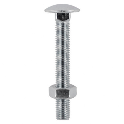 M10x120 Carriage Bolt & Nut DIN 603 A2 Pack 2