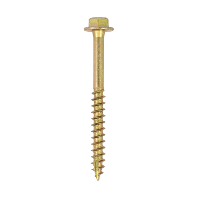 6.0x80 Advanced Flanged Coachscrew DIN 571 Zinc & Yellow Plated Pack 80