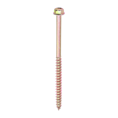 10.0x160 Advanced Flanged Coachscrew DIN 571 Zinc & Yellow Plated Pack 18