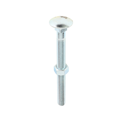 M16x180 Carriage Bolt & Nut DIN 603 Zinc Plated Gr.4.8 Pack 5
