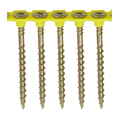 4.5x60 Collated Phillips Countersunk Chipboard Screw Zinc & Yellow Plated Timco Solo Range Pack 500