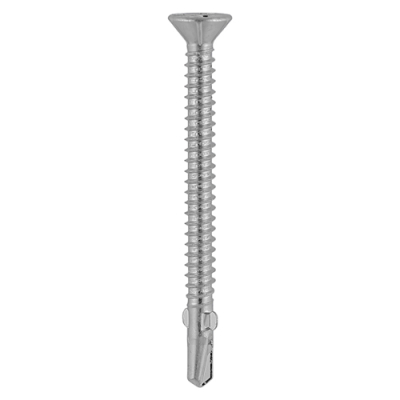 4.8x38 Hex Wood to Light Section Steel Bi Metal Wing Tip Self Drilling Exterior Screw A2/Silver Pack