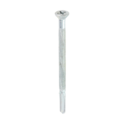 5.5x85 Hex Wood to Heavy Section Steel Wing Tip Bi Metal Exterior Self Drilling Screw A2/Silver Pack