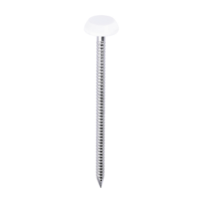 65x3.2 Polymer Headed Nail A4 (Head Diameter 12) White Pack 100