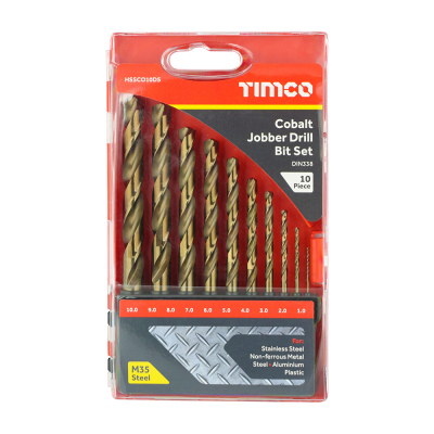 1-10 HSS Standard Series Ground Cobalt Drill Bit Set 10 Timco