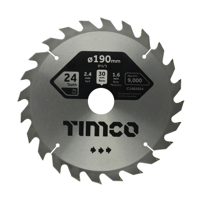 190x30x24T Circular Saw Blade Wood/Board Timco
