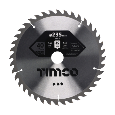 235x30x40T Circular Saw Blade Wood/Board Timco