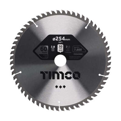 254x30x60T Circular Saw Blade Wood/Board Timco