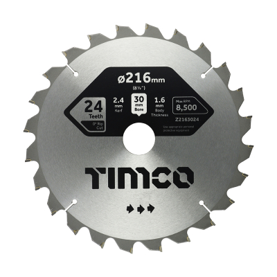 216x30x24T Mitre Saw Blade 0 degrees Coarse Cut Timco