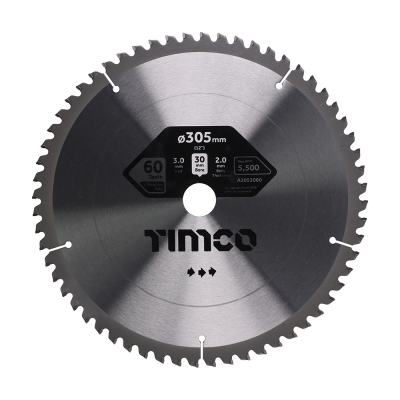 305x30x60T Circular Saw Blade Minus 5 Degree Aluminium Medium CutTimco