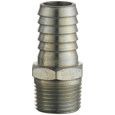 Male Hose Tail Connector, Male Thread BSP Tapered 3/8, HoseTail 12.7mm (1/2) i/d Hose