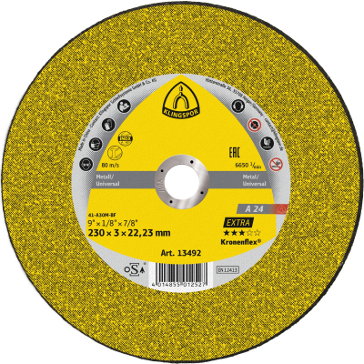 230x3x22.23 Metal Cutting Disc A24 EXTRA Klingspor Pack 25