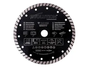 185x20 Segmented Diamond Mitre Saw Blade Black Masonry Evolution