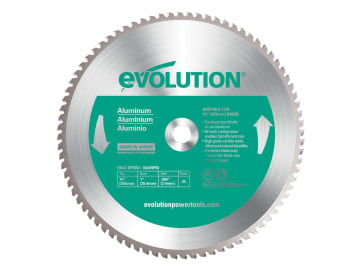 255x25.4x80T Mitre Saw Blade Green Aluminum Evolution