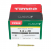 4.5x45 Pozi Countersunk Multi Purpose Screw Zinc & Yellow Plated Timco Classic Range Pack 200