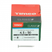 4.5x50 Pozi Countersunk Multi Purpose Screw A2 Timco Classic Range Pack 200